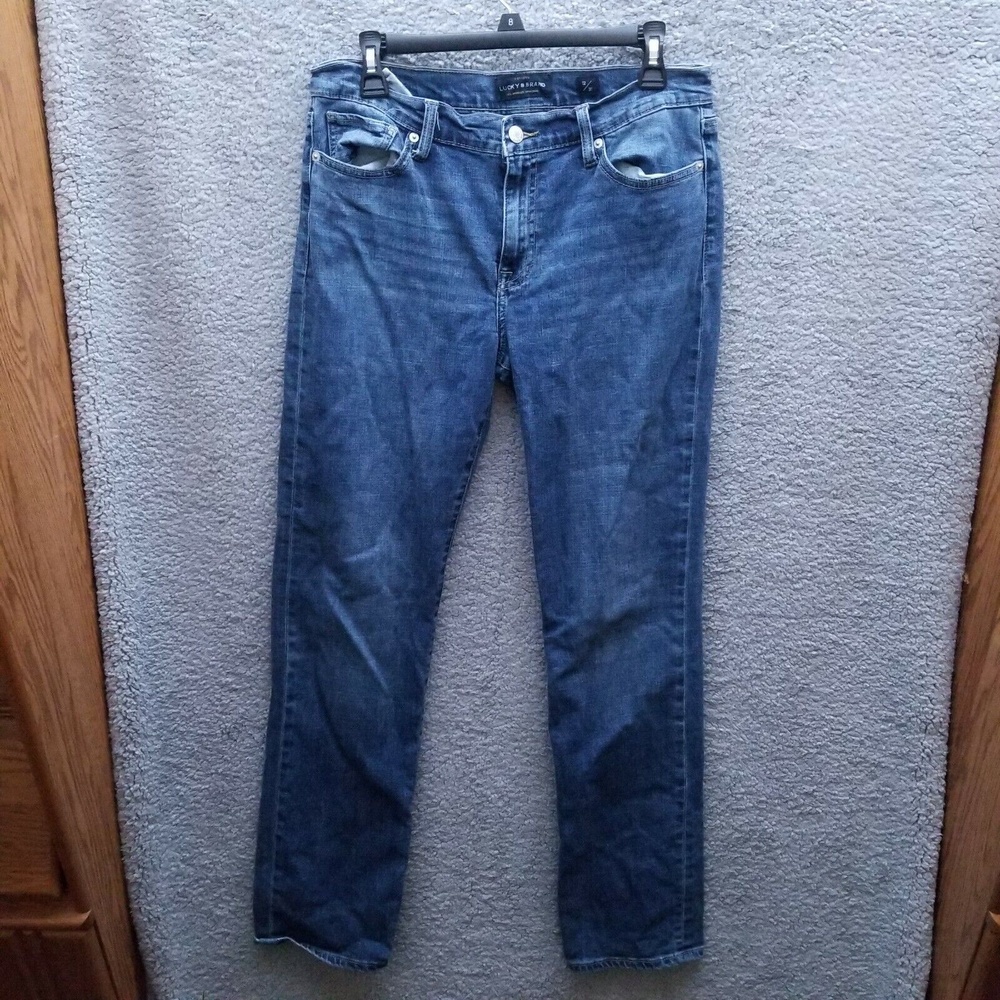 Lucky Brand Women's 12 Blue Jeans Brooke Straight Cotton Blend 33" 31" 9.75"